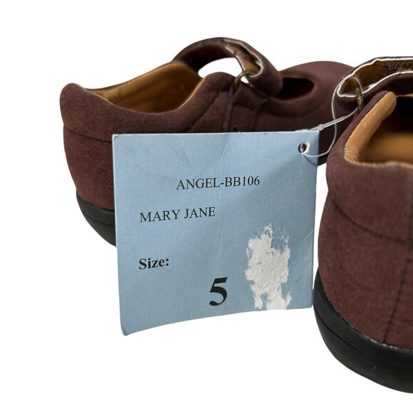 NWD Angel Baby Shoes Brown Hook & Loop Closure Girls Mary Jane Shoes 5 - Picture 7 of 9